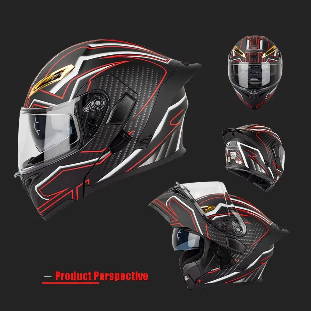 Modulari Bluetooth Casco Moto Omologato ECE Casco Anteriore Ribaltabile Adulti Uomo Donna con Doppia Visiera, Microfono Altoparlante Riduzione del Rumore Bluetooth Multifunzionale