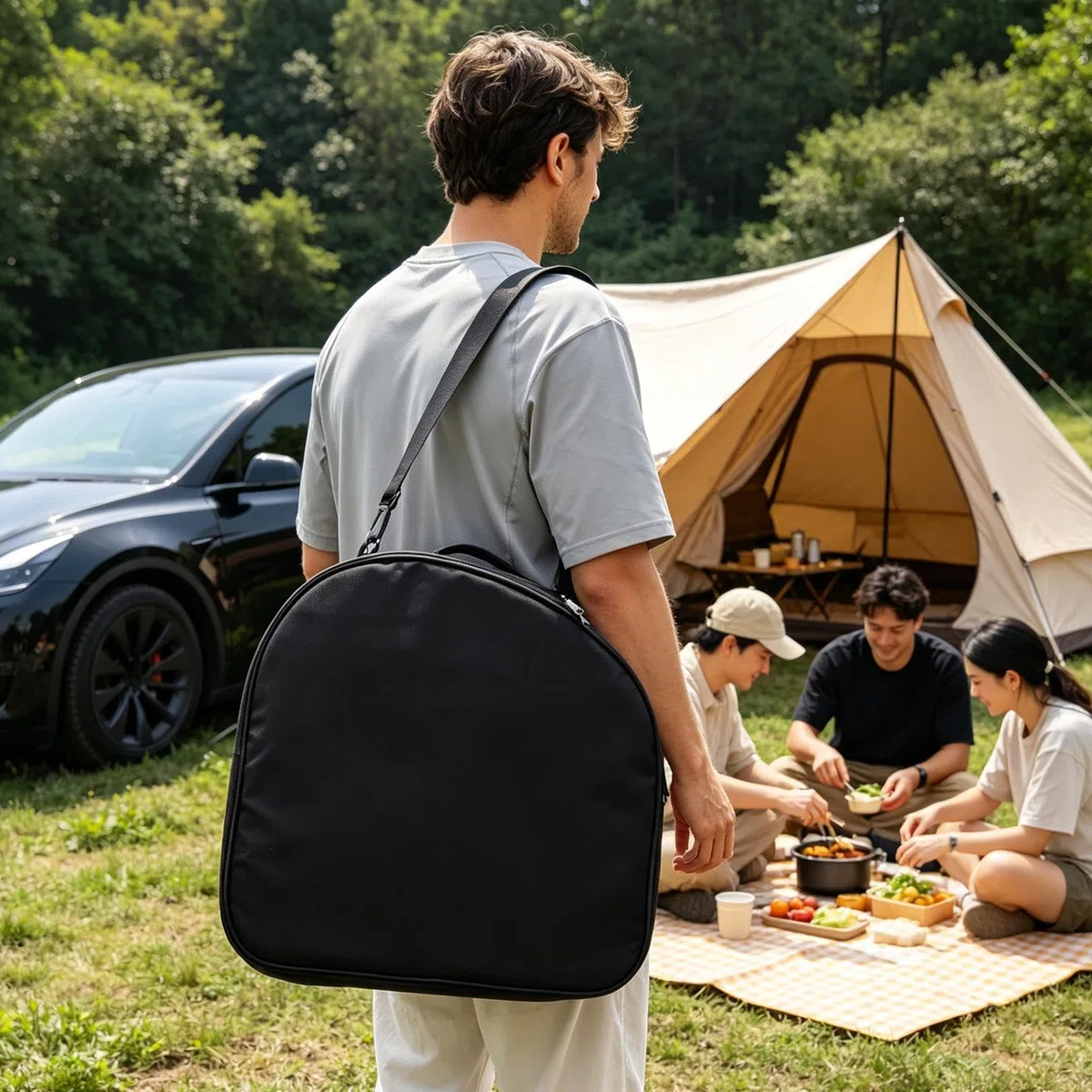 Borsa Portaoggetti Da Bagagliaio Anteriore 2 Pezzi Portatile Con Coperchio | Organizer Termico per Bagagliaio Per Vacanze, Barbecue, Lunghi Viaggi, Brevi Gite E Campeggio