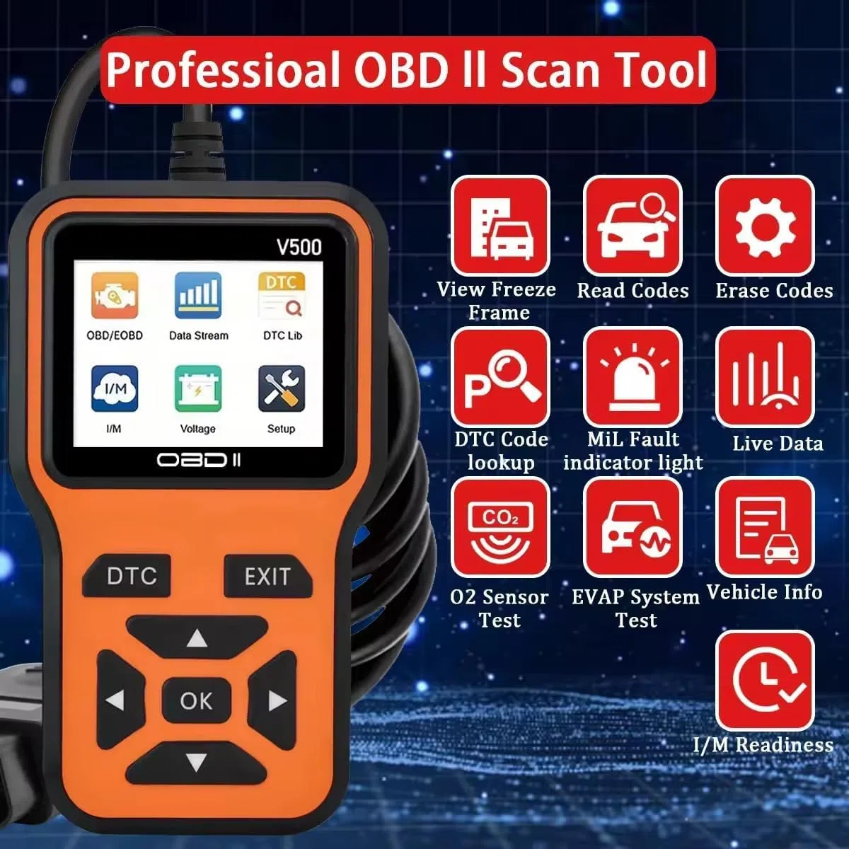 Scanner OBD2 Auto OBD2 per Dodge Caliber (2006-2013) | Scanner EOBD auto Lettore codici guasti automobile