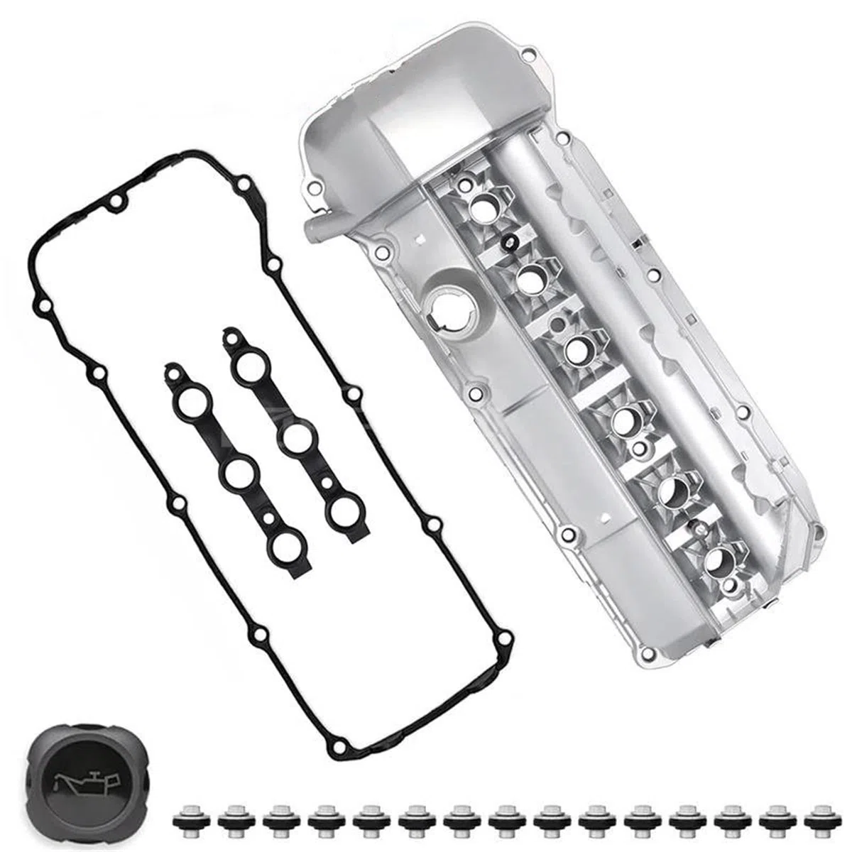Coperchio valvola auto Coperchio Valvola A Bilanciere Motore In Alluminio Con Guarnizioni Bulloni Per BMW E46 E39 E60 E83 E53 X3 X5 Z4 325i 330i 525i 2002-2006 Punterie Valvola Motore
