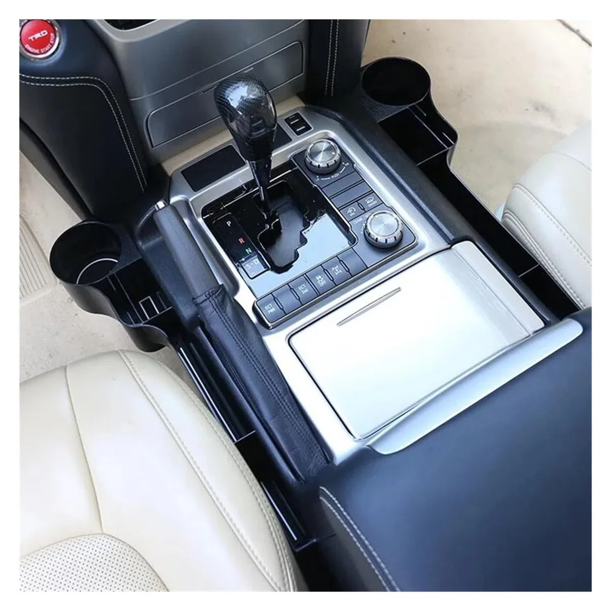 Porta Tazza Universale Auto per Toyota per Land per Cruiser 200 LC200 FJ200 2016-2020 Center Console Sedile Fessura Scatola Immagazzinaggio Organizzare Portas Tazzas Veicolo(Black Left)