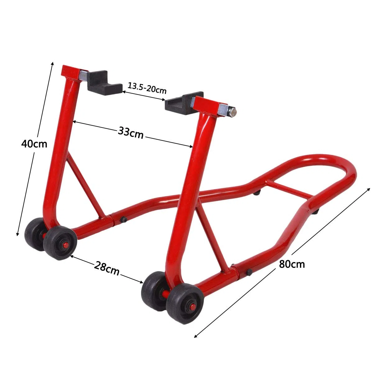 COSTWAY Cavalletto per Moto, Cavalletto Posteriore Moto Universale, Regolabile in Larghezza (rosso)