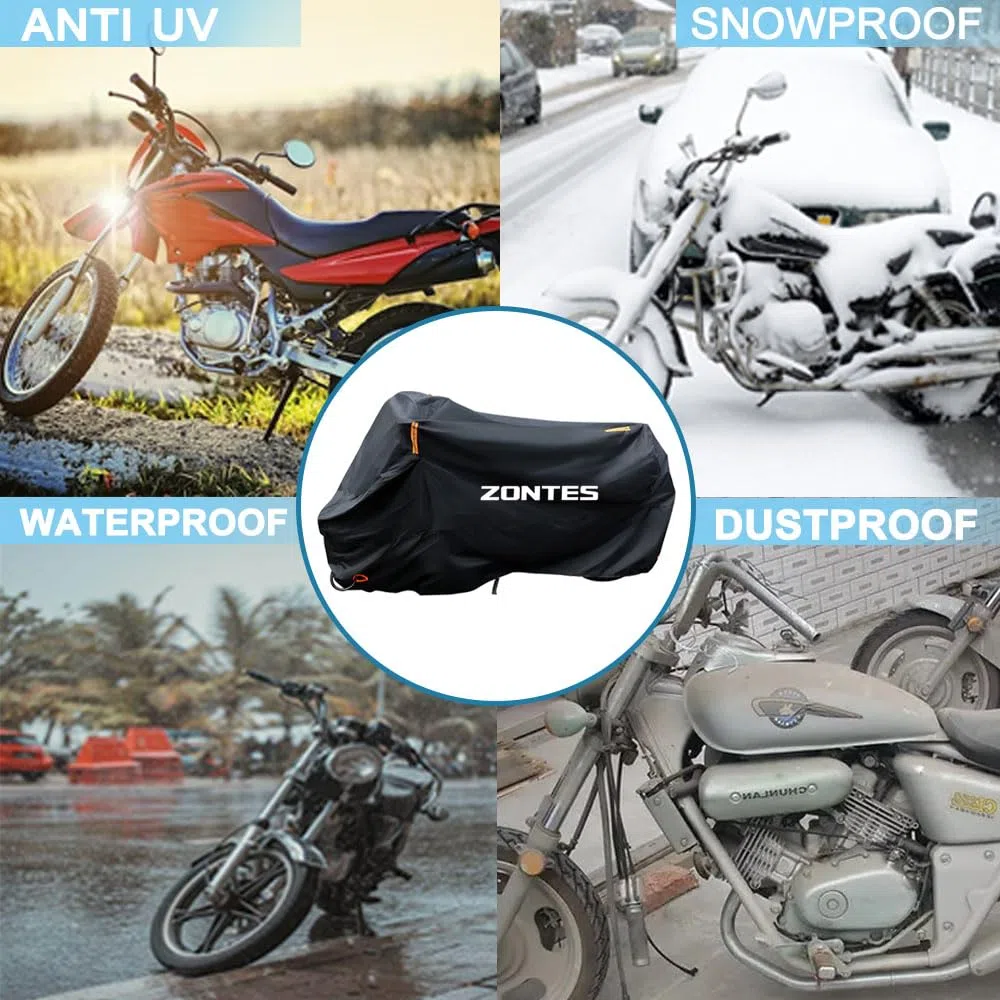 Telo coprimoto impermeabile antipolvere antipioggia antivento anti escrementi di uccelli strisce riflettenti 210D poliestere antifurto per scooter ZONTES 368g G1-125 368G (295 * 110 * 140cm)