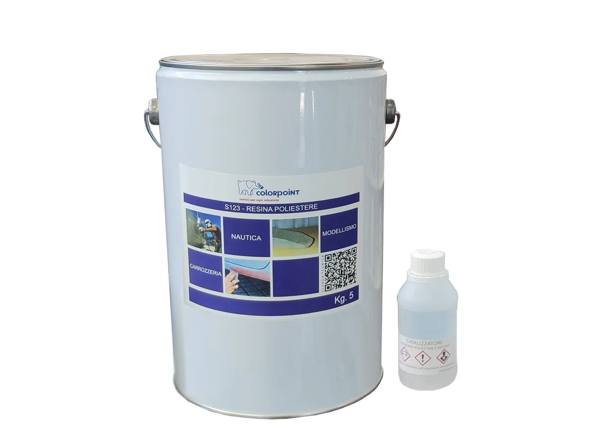 Resina poliestere 5 KG + Catalizzatore per automobili barche carrozzeria camper