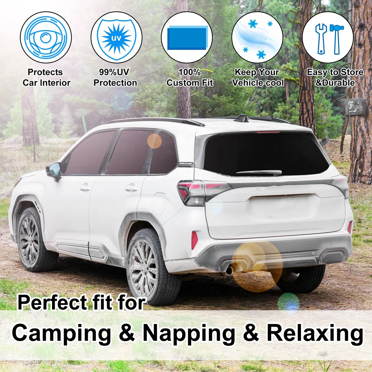 8PCS Parabrezza Parasole Su Misura per 2025 Subaru Forester Accessori Pieghevole Parasole Laterale Posteriore Finestra Ombra Copertura Set Completo Protezione Privacy Mantiene Auto Fresco
