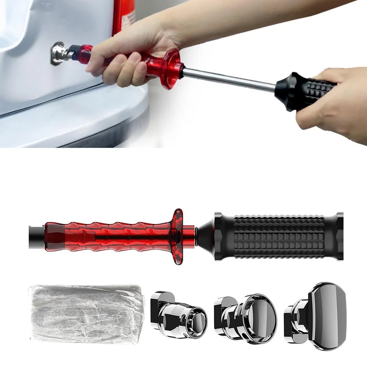 Riparazione di ammaccature sul veicolo - set levabolli per auto, levabolli con martello scorrevole | Estrattore per ammaccature per auto, kit di riparazione per ammaccature per la rimozione di superfi