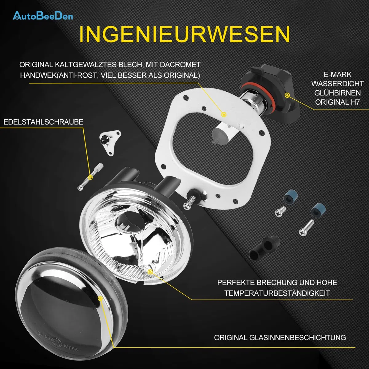 Fendinebbia compatibile con Mercedes Benz W164 W251 V251 R230 C209 C216 A209 S204 W204 W211, (Classe C CLK E M R S SL), 2002-2014, adatto solo per paraurti pacchetto AMG (Fumo Nero)
