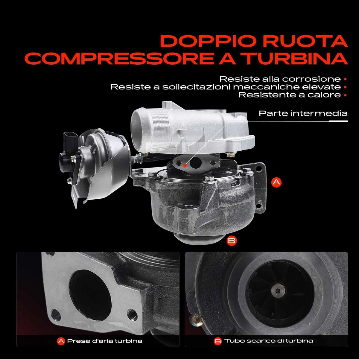 Frankberg Turbocompressore 1483819 | Compatibile con: S80 II 124, Galaxy WA6, C-Max DM2, S40 II 544, S-Max WA6, C30 533, Mondeo IV Berlina BA7, V50 545
