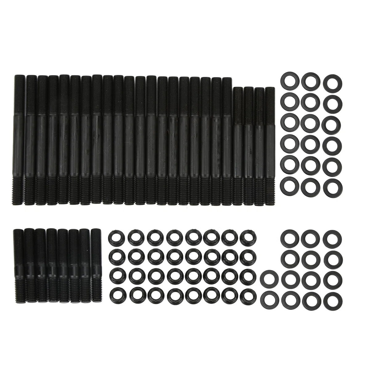 Kit prigionieri testata, set di bulloni principali in acciaio al cromo molibdeno a 12 punti ad alta resistenza con dadi e rondelle di ricambio per Chevy 454, 32 pezzi inclusi