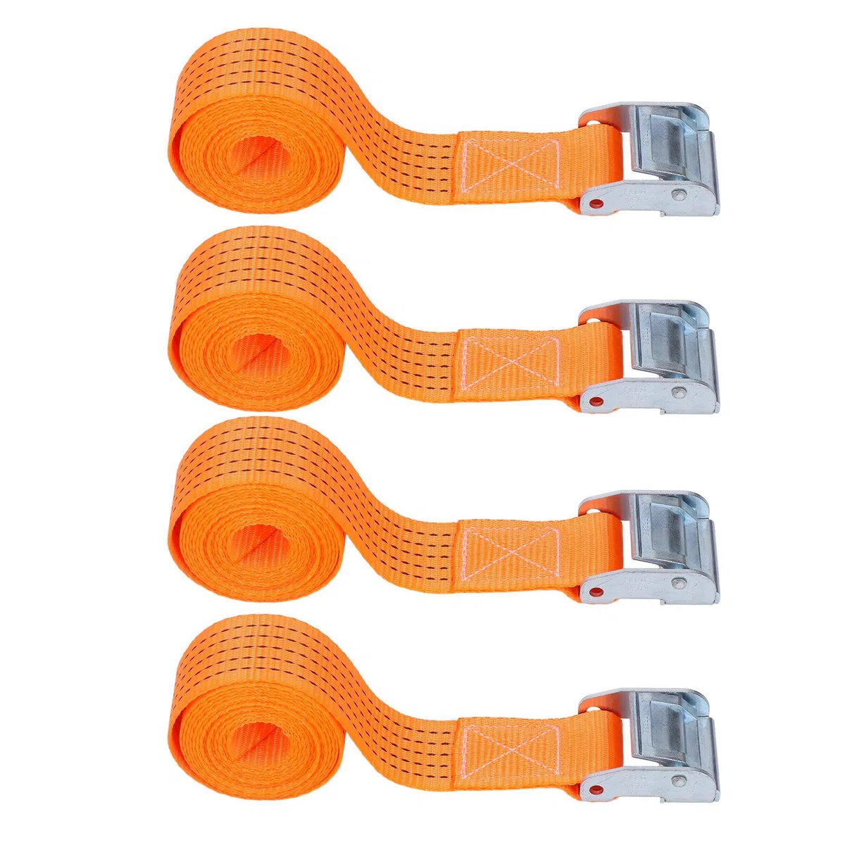 Cinghie di Ancoraggio per Carichi Pesanti per Trasporto di Moto e Camion Fibbia Regolabile da 4 Pezzi Arancione 50 Mm
