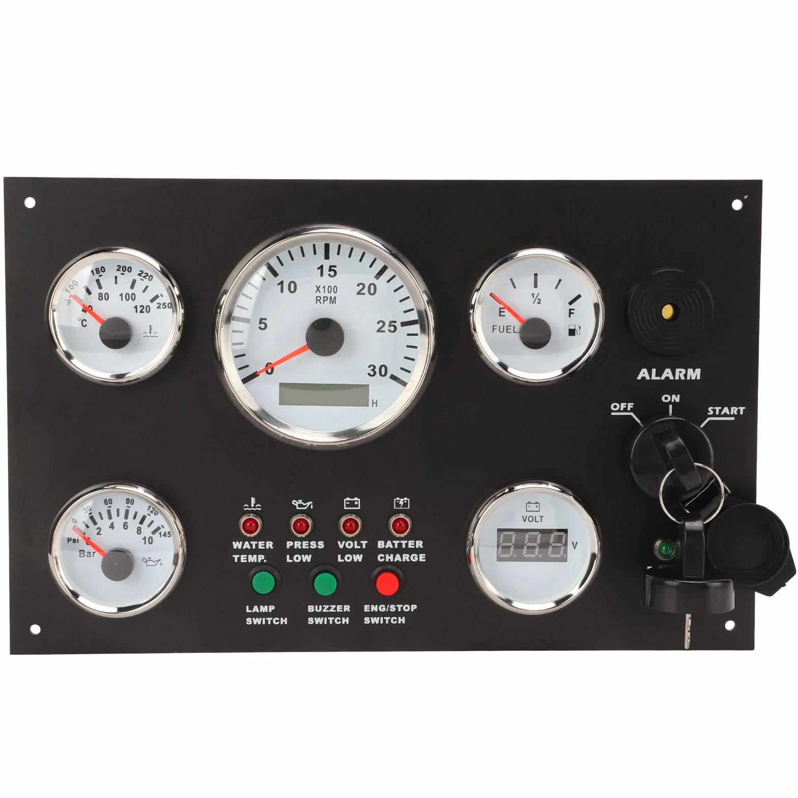 Quadro strumenti motore, quadro strumenti barca Volume olio residuo Temperatura acqua per macchine agricole