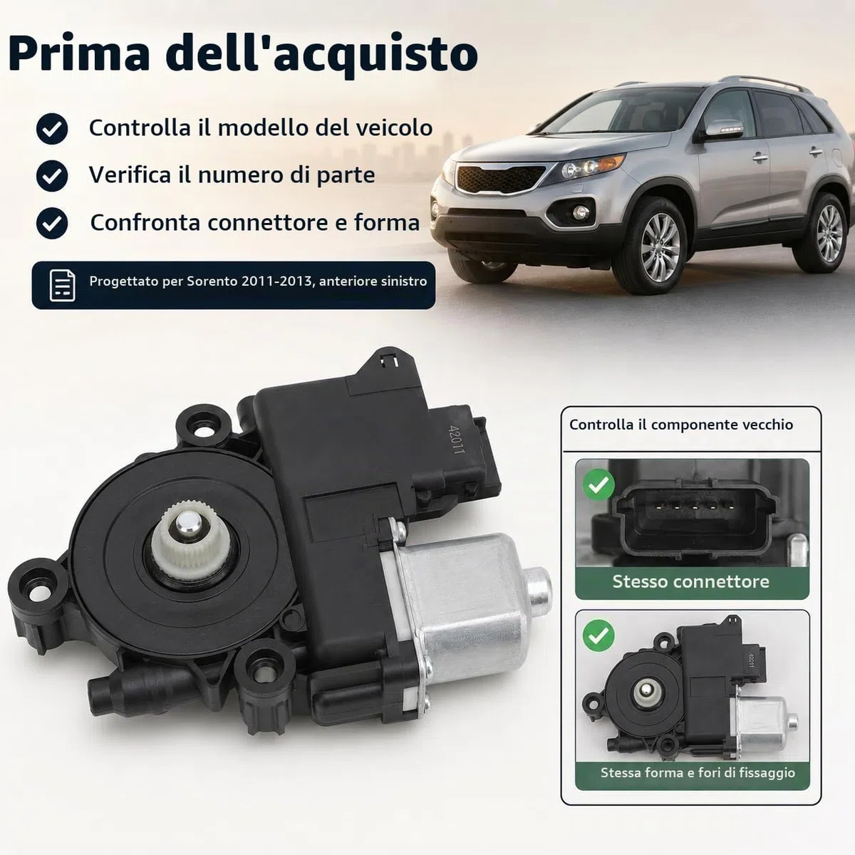Motore per Alzacristallo Elettrico, 82450 2P010 Motore per Finestrino per Portiera Auto, Motore di Sollevamento per Finestrino Anteriore Universale Lato Guida Ad Alte Prestazioni