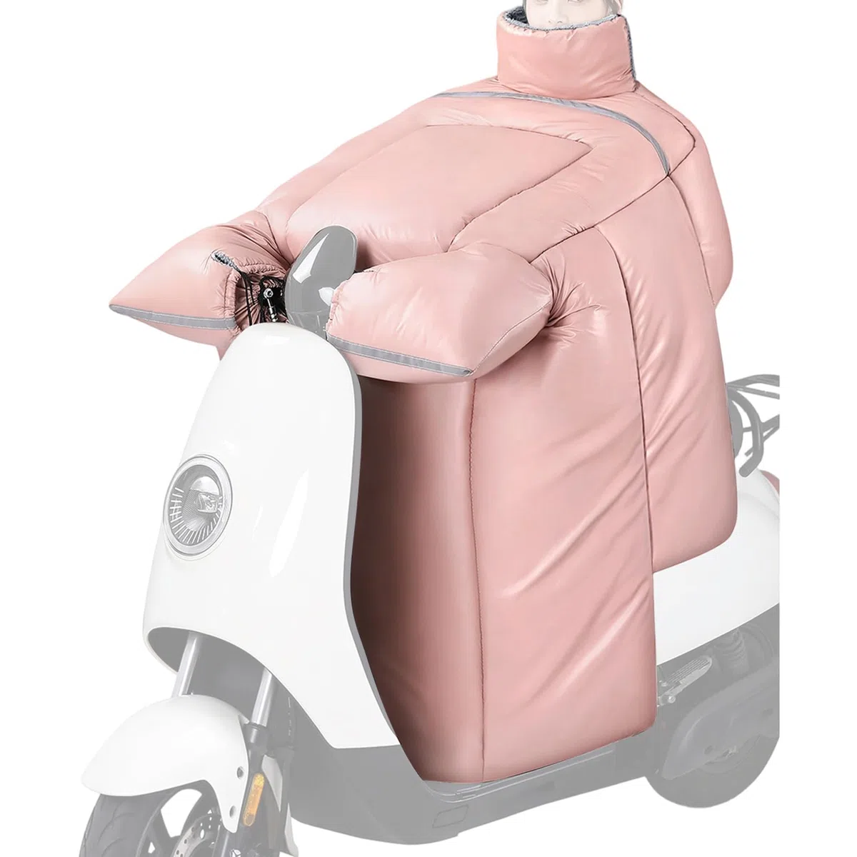 Grembiule da moto, coperta trapuntata impermeabile per equitazione invernale, guanti integrati con fodera in peluche, protezione per le ginocchia, per donne, uomini, motociclisti, scooter, viaggi