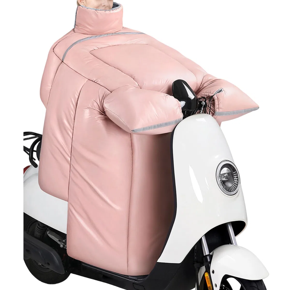 Grembiule da moto, coperta trapuntata impermeabile per equitazione invernale, guanti integrati con fodera in peluche, protezione per le ginocchia, per donne, uomini, motociclisti, scooter, viaggi