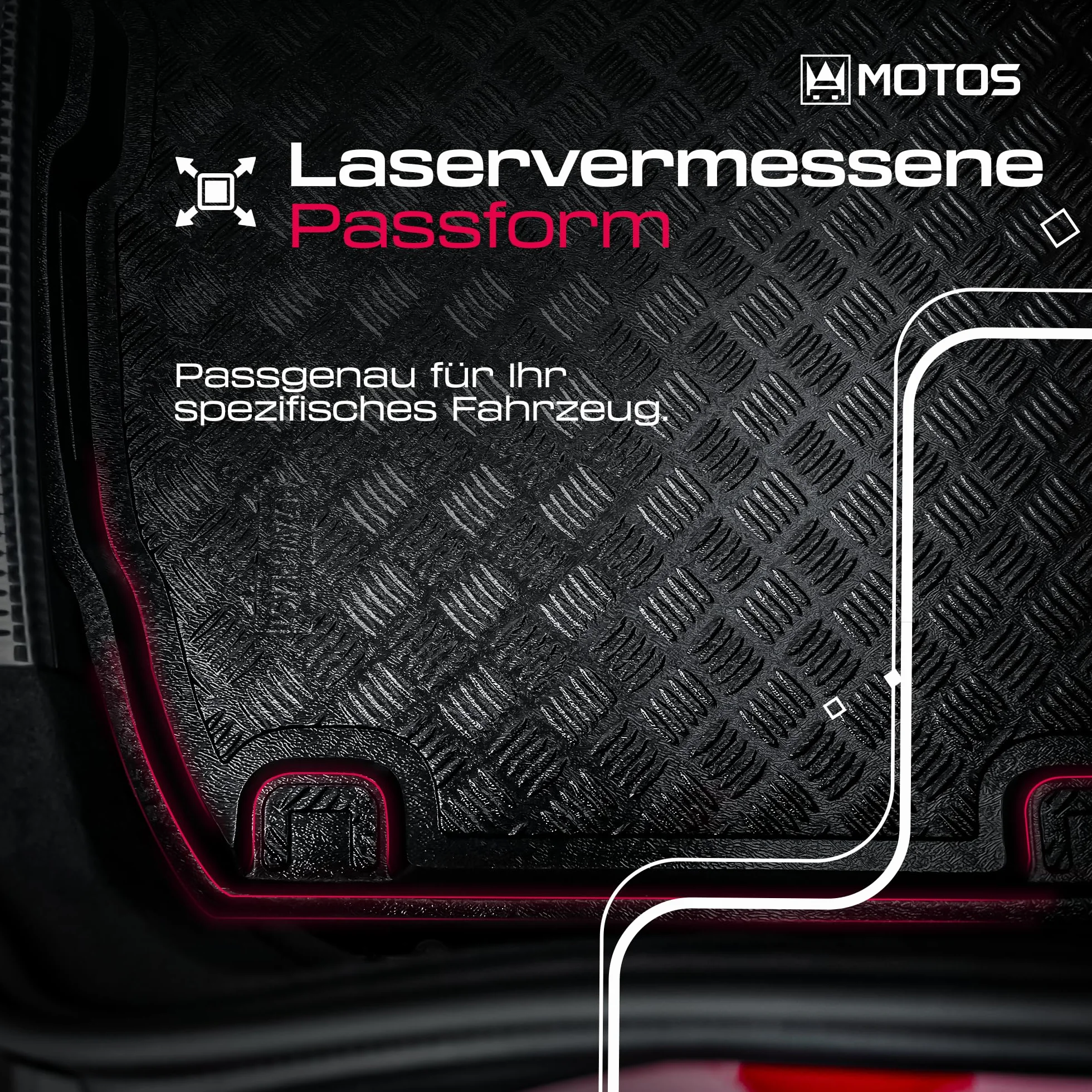 MOTOS Tappeti in PE per bagagliaio adatto per Volkswagen T-Cross dal 2018 Migliorate il vostro comfort di viaggio con il resistente tappetino per auto - tappetino per bagagliaio per tutte le stagioni,