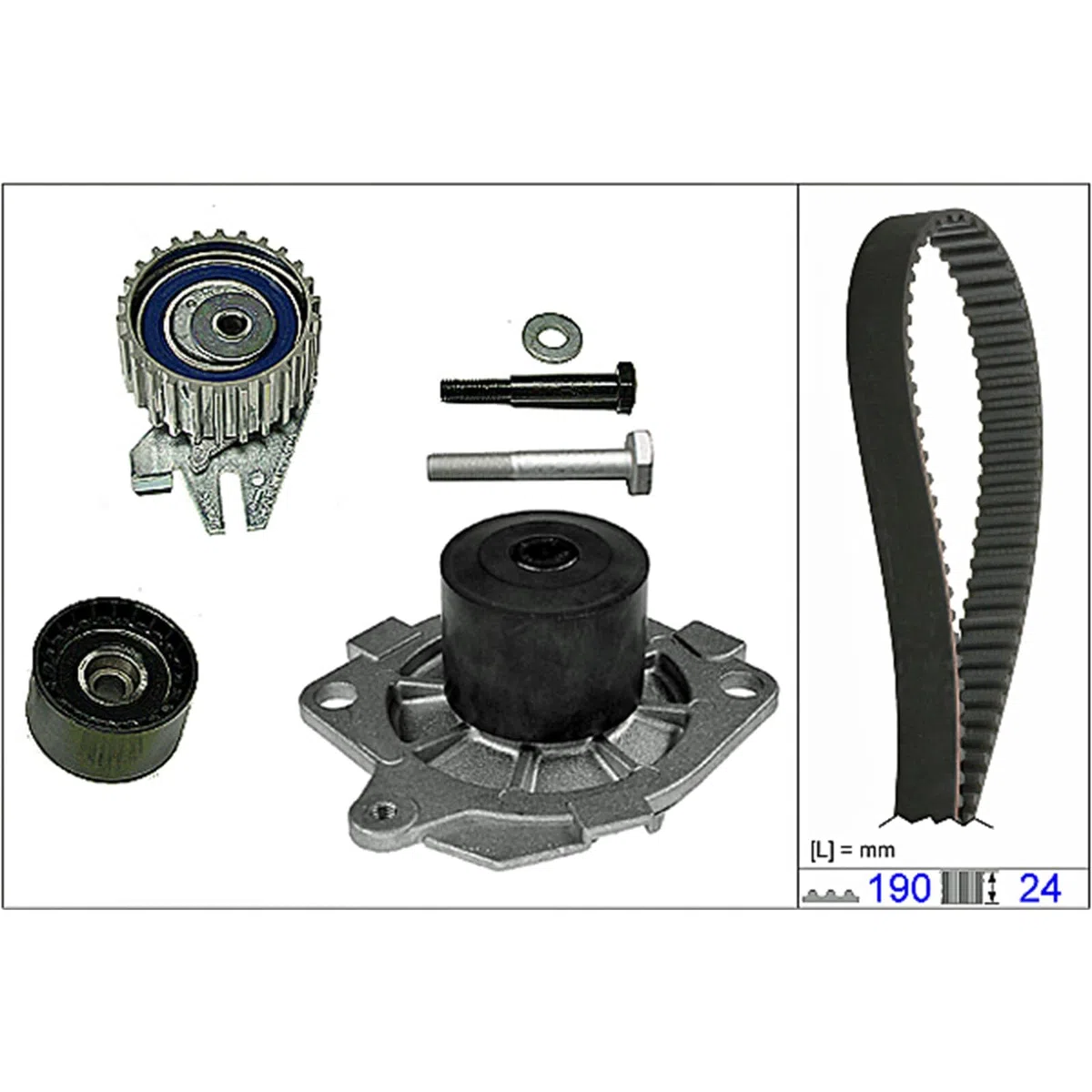 INA 530 0622 30 Kit cinghia distribuzione pompa acqua 30 mm con guarnizione Compatibilità con ALFA ROMEO 147 937, FIAT PUNTO 188 BRAVO II 198 Doblo Station Wagon 119, 223 Doblo Cargo 223
