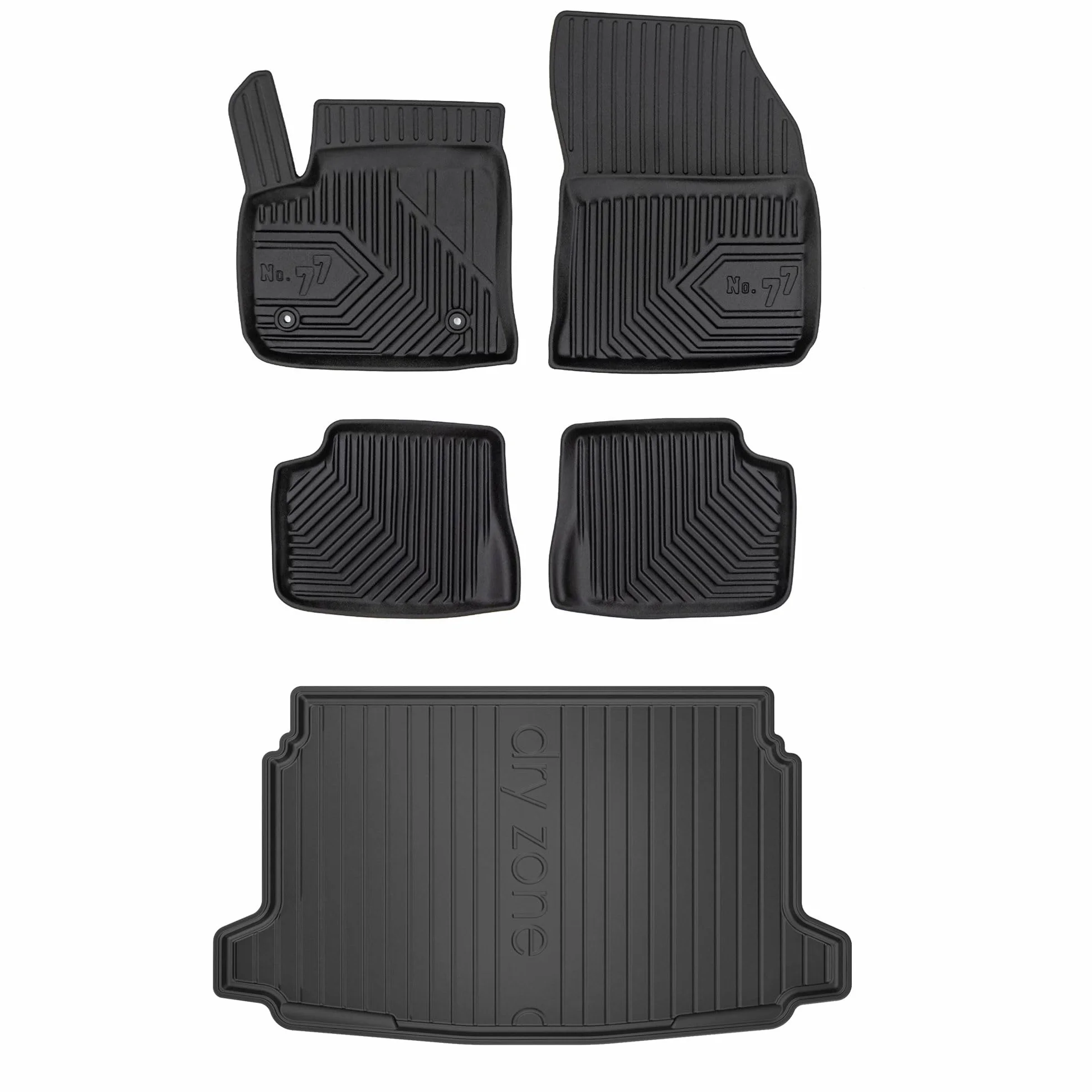 MOTOS Set di tappetini in gomma e tappetini per il bagagliaio per Jeep Avenger BEV dal 2023 Migliorare il comfort di viaggio con tappetino antiscivolo auto 3D- tappetini per tutte le stagioni auto, pr